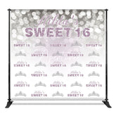 Aperturee - Aperturee Step And Repeat Custom Name Sweet 16 Birthday Backdrop